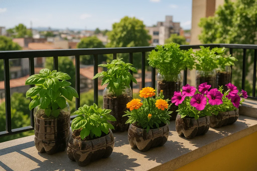 Trucos para Multiplicar el Espacio de tu Balcón Cultivos en Botellas de Plástico Recicladas