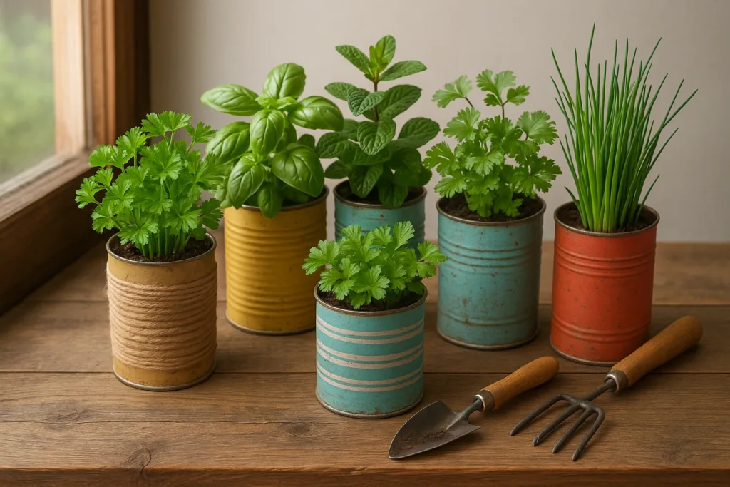Mini huertos en latas: paso a paso para cultivar frescura en casa Mini huertos en latas