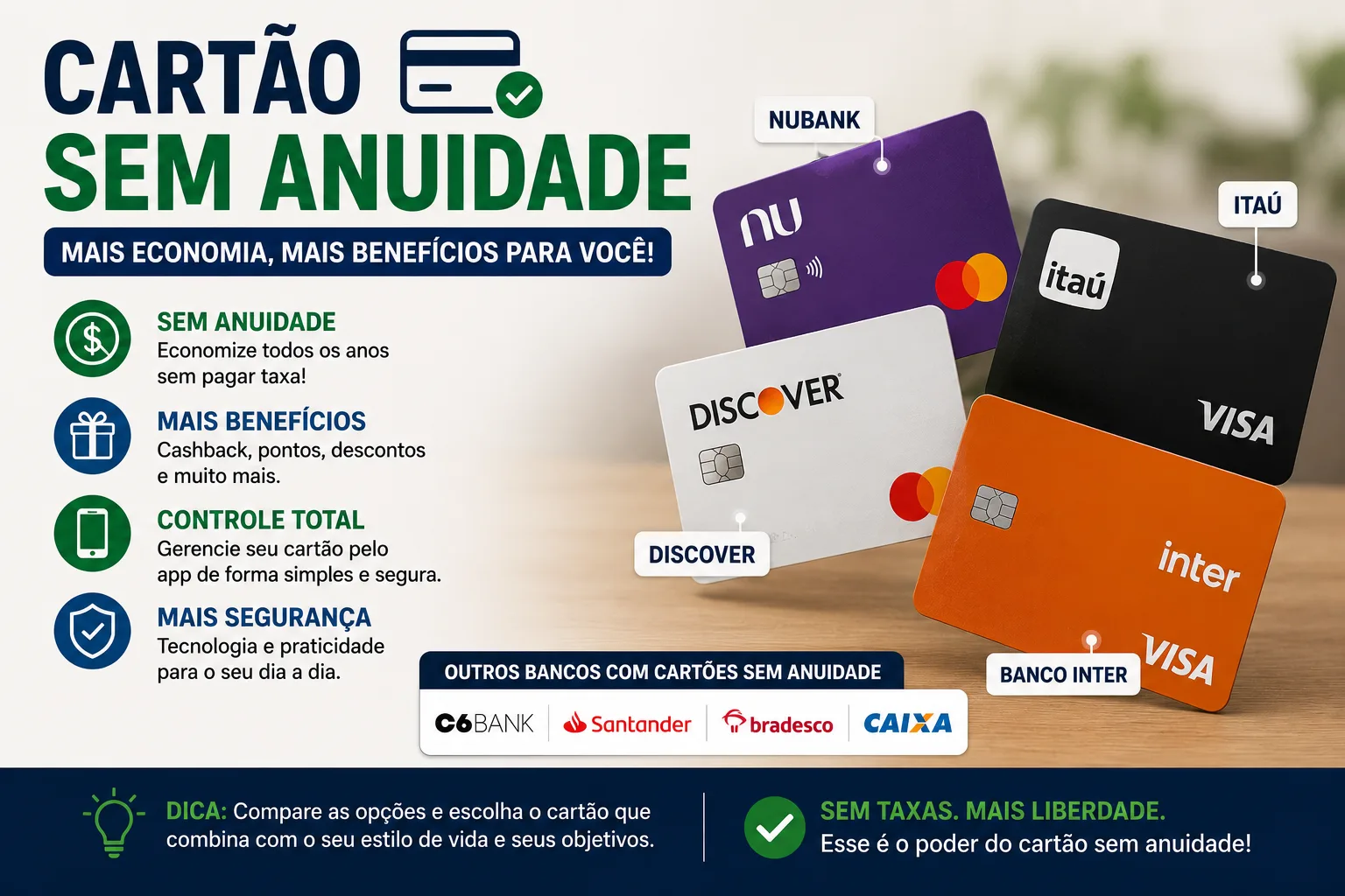 Cartão Sem Anuidade: Como Escolher o Melhor Cartão de Crédito Sem Taxa e Economizar Mais