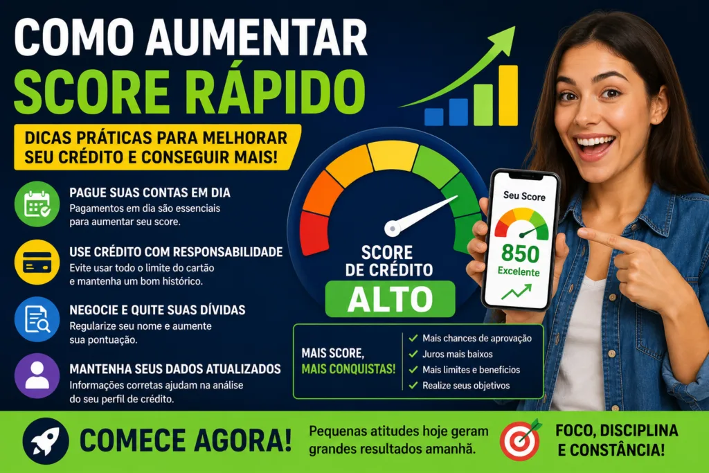 Como Aumentar Score Rápido: Estratégias Para Melhorar Seu Crédito e Conseguir Aprovação Mais Fácil