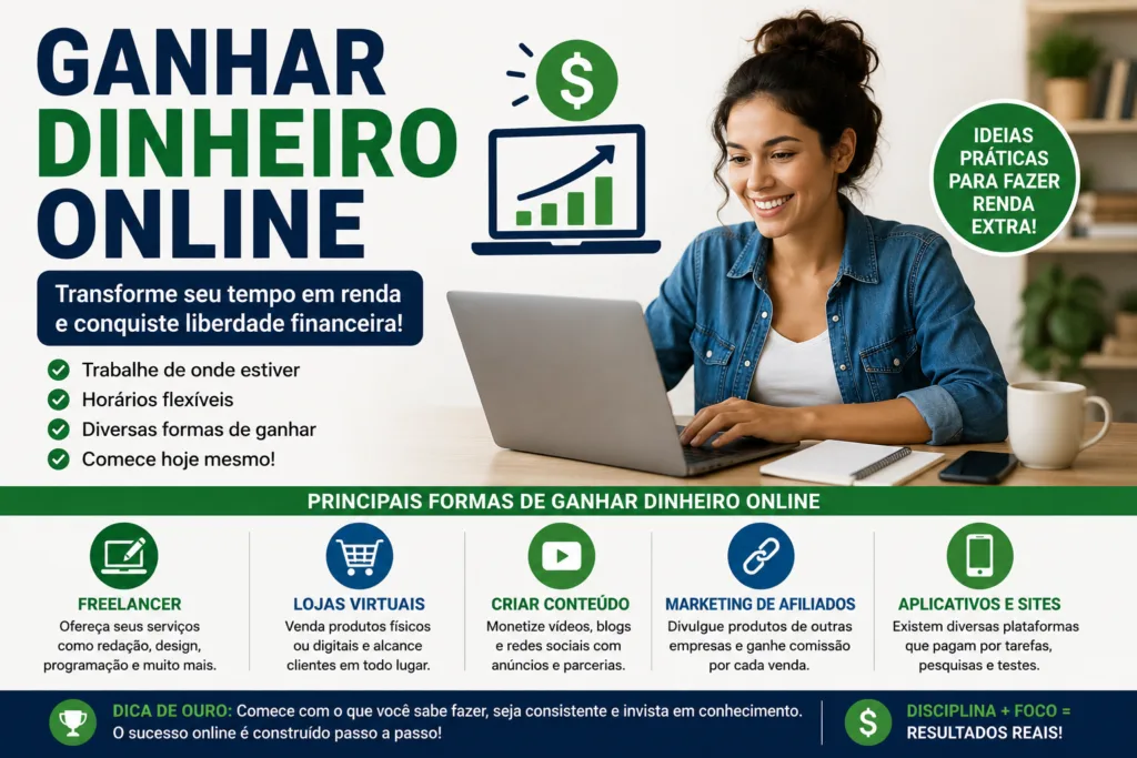 Ganhar Dinheiro Online: Como Trabalhar Pela Internet e Criar Uma Nova Fonte de Renda