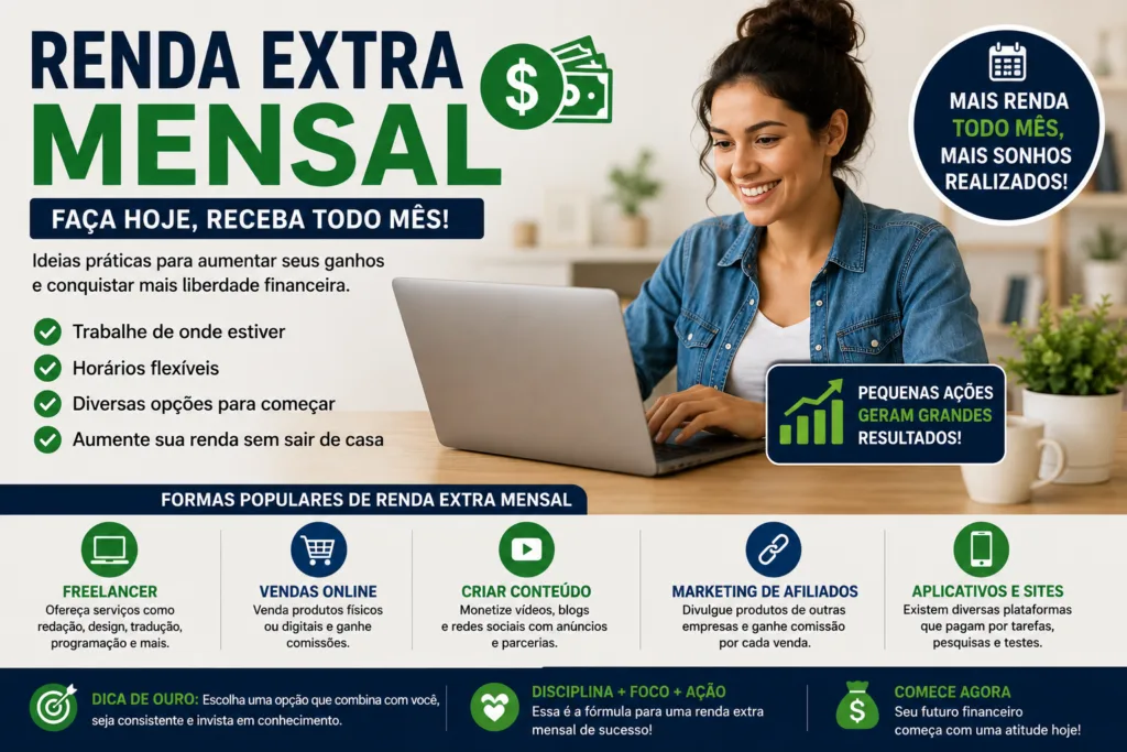 Renda Extra Mensal: Como Aumentar Seus Ganhos e Melhorar Sua Estabilidade Financeira