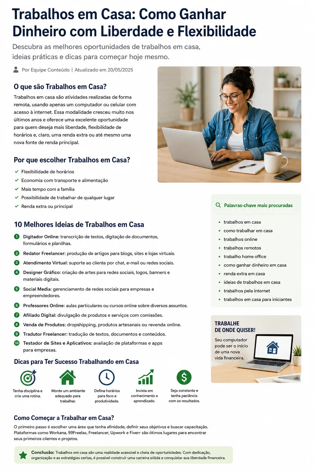 Trabalhos em Casa: Como Ganhar Dinheiro Trabalhando Pela Internet e Ter Mais Liberdade Financeira